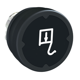ZB4BC28015RA - Pushbutton head for harsh environment – black – with marking-legend rotated 90°