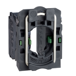 ZB5AZ103 - Single contact block with body/fixing collar, plastic, screw clamp terminal, 2 NO