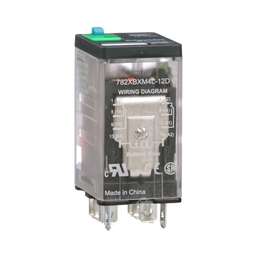 782XBXM4L-12D - Power relay, Legacy, 15A, DPDT, 12 VDC, cover with locking push button and LED