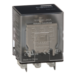 783XCXC-240A - Power relay, Legacy, 15A, 3PDT, 240 VAC, clear cover