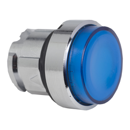 ZB4BW163 - Blue projecting illuminated pushbutton head Ø22 spring return for integral LED
