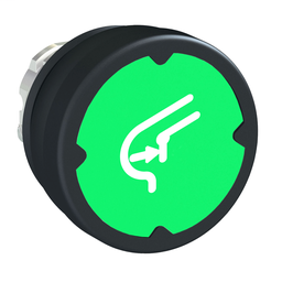 ZB4BC38029RA - Pushbutton head for harsh environment – green – with marking-legend rotated 90°