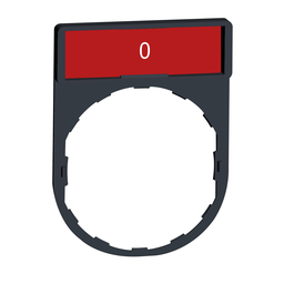 ZBY2931 - Legend holder 30 x 40 mm, plastic, with red legend 8 x 27 mm, marked O