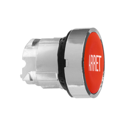 ZB4BA433 - Red flush pushbutton head Ø22 spring return “ARRET”