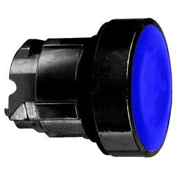 ZB4BH067 - Blue flush pushbutton head Ø22 push-push unmarked