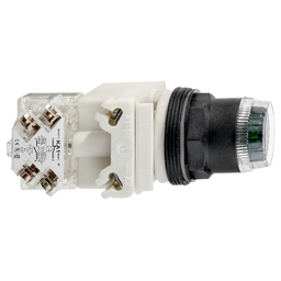 9001SK1L35LYA - Amber illuminated pushbutton Ø 30 – flush spring return – 24 V – 1 C/O