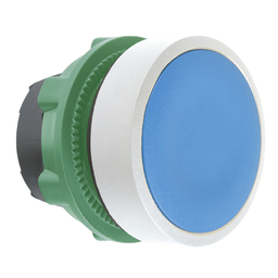 ZB5AH06C1 - Blue flush pushbutton head push push colour plated white
