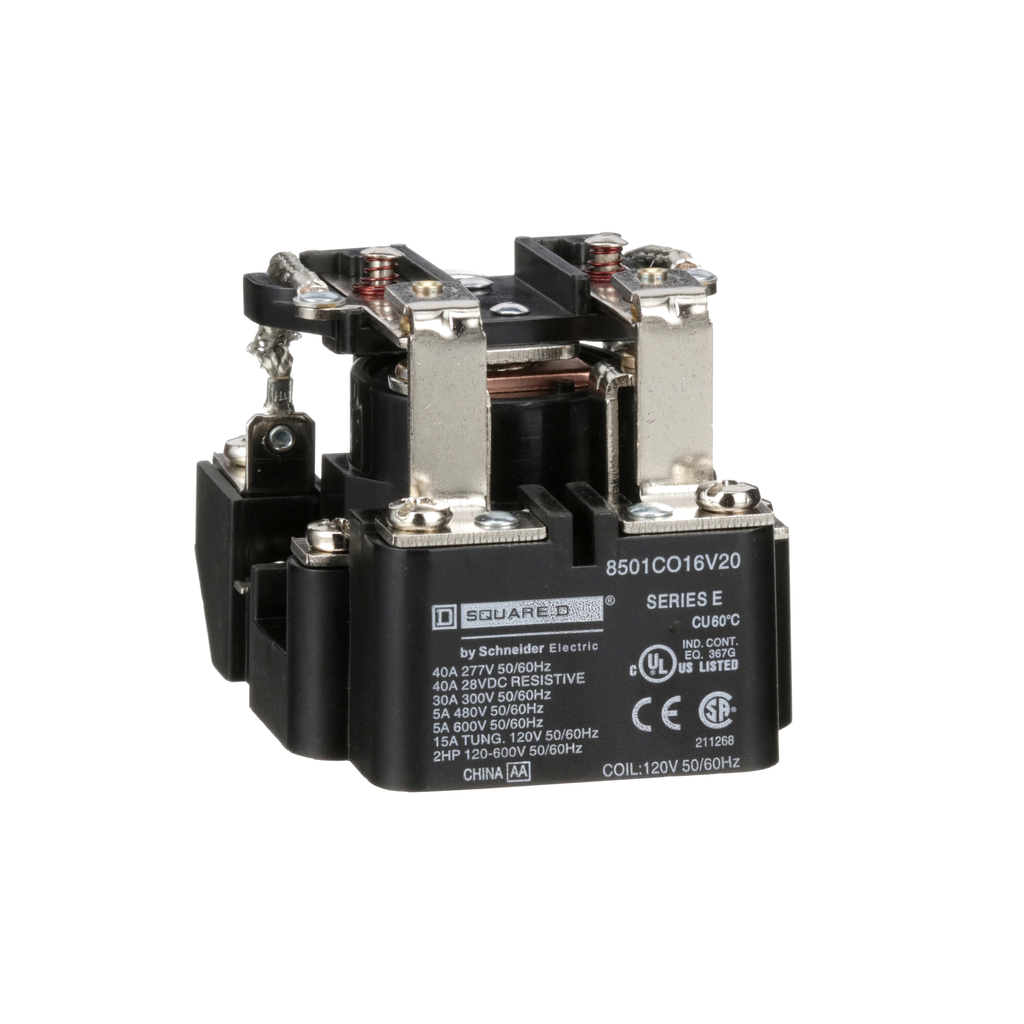 Product image for Square D 8501CDO16V51 12 VDC 30 Amp 2-Pole DPDT 2NO 2NC Panel Mount DC Operated Power Relay