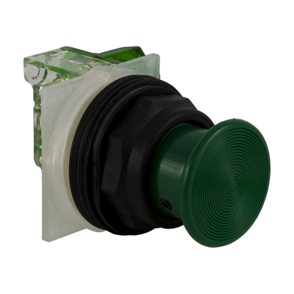 Product image for Square D 9001SKR24GH5 30 mm 600 VAC Momentary 1NO Green Lens Plastic Bezel Non-Illuminated Push Button