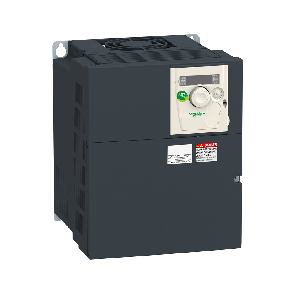 Product image for Square D ATV312HU75N4 480 VAC 10 Hp 3-Phase Open Type Variable Speed Drive