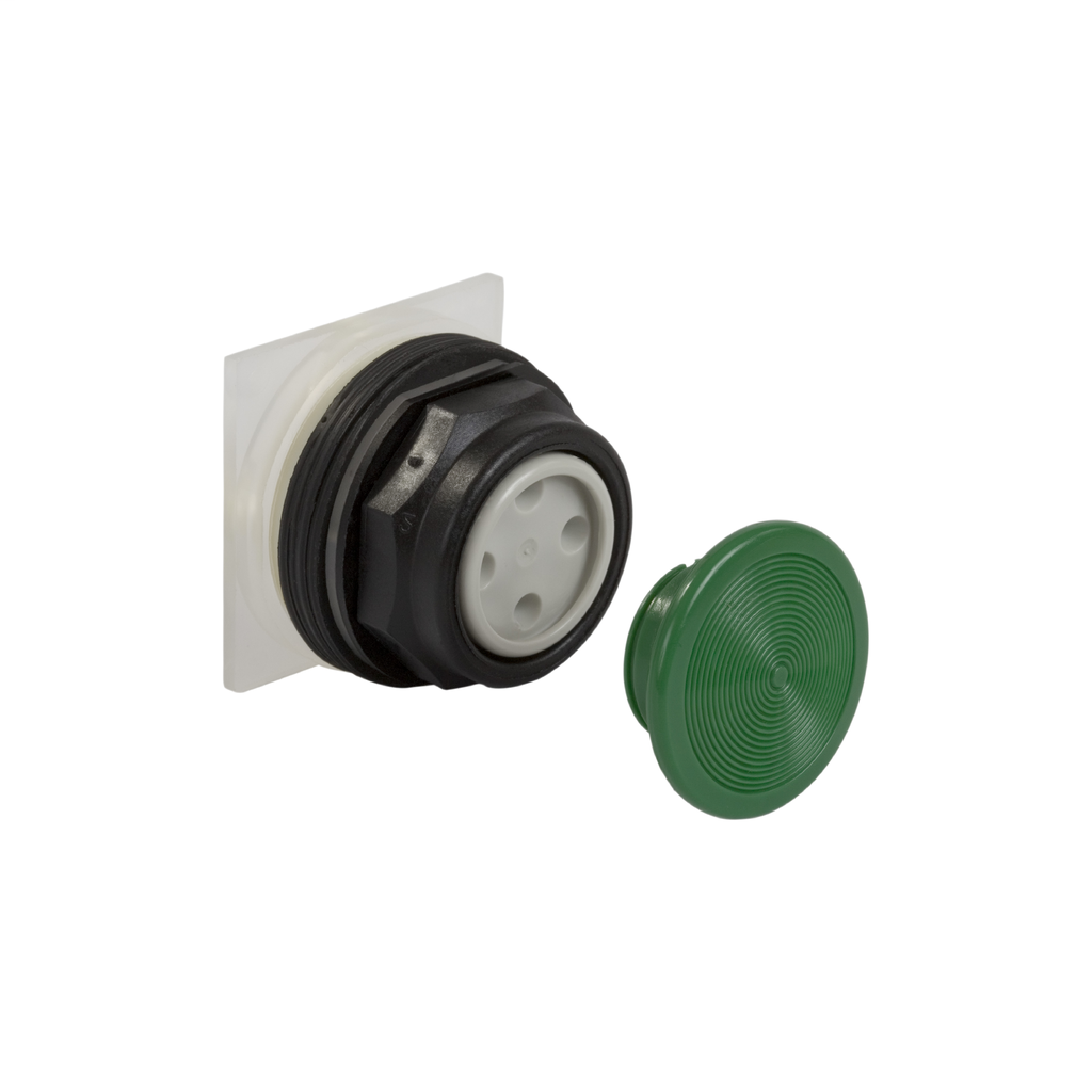 Product image for Square D 9001SKR4G 30 mm Green Body Plastic Bezel Momentary Mushroom Round Non-Illuminated Push Button Operator