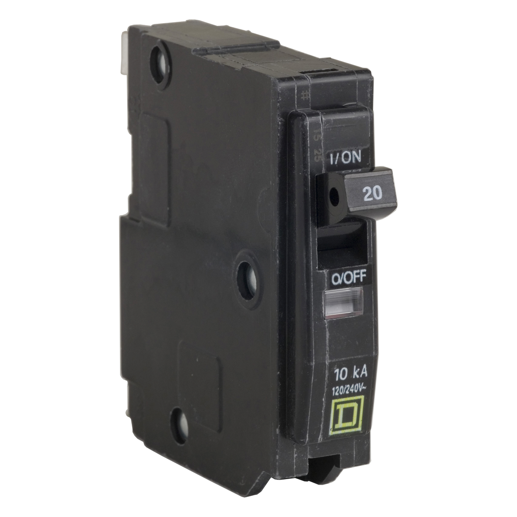 Product image for Square D QO125HID 1-Pole 25 Amp 120/240 Volt Plug-On Thermal Magnetic Miniature Circuit Breaker