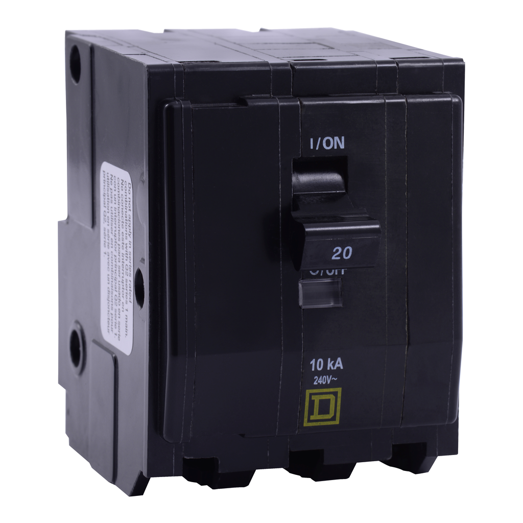 Product image for Square D QO315HID 3-Pole 15 Amp 240 Volt Plug-On Miniature Circuit Breaker