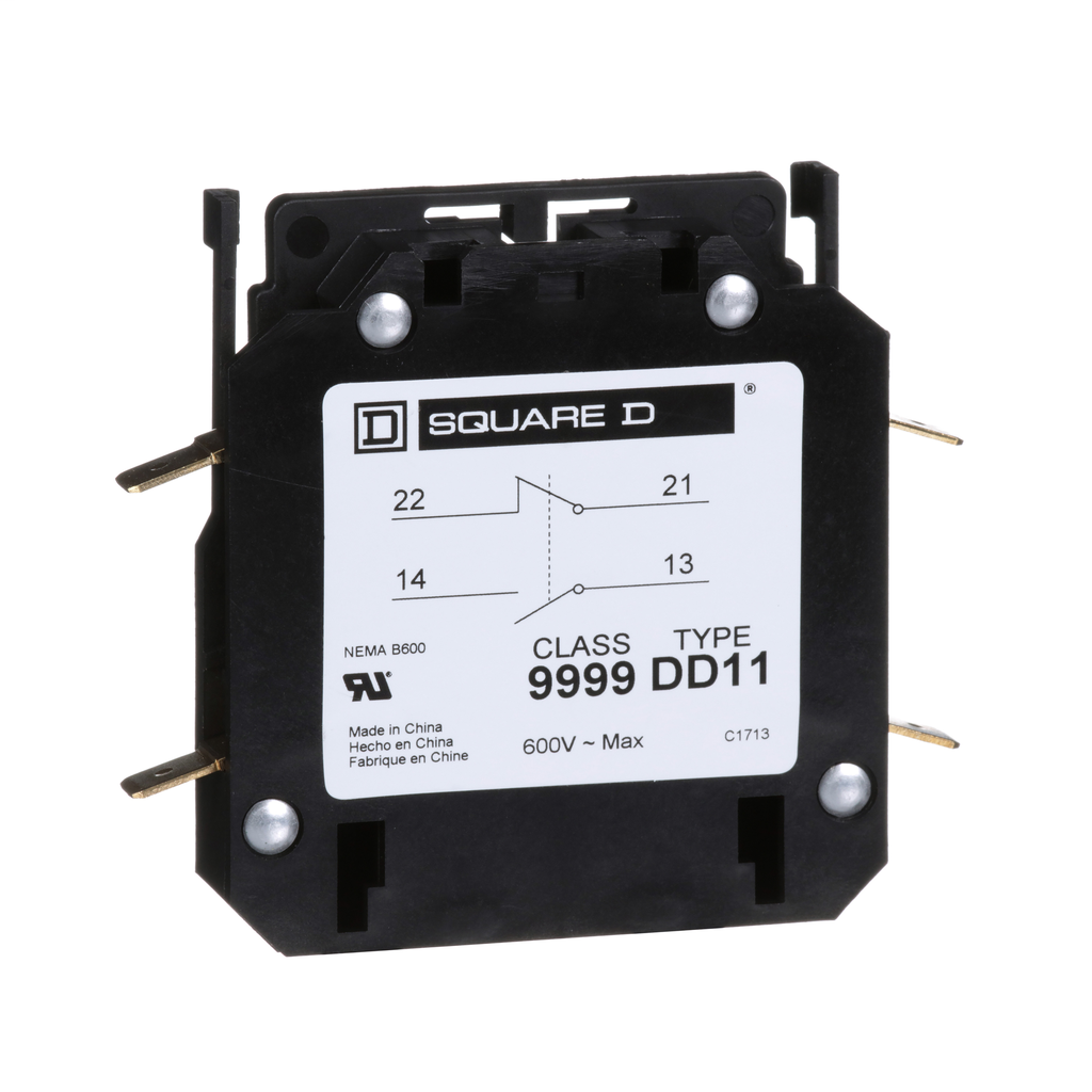 Square D 9999DD11 600 VAC 5 Amp 1NO 1NC Auxiliary Contact Capital