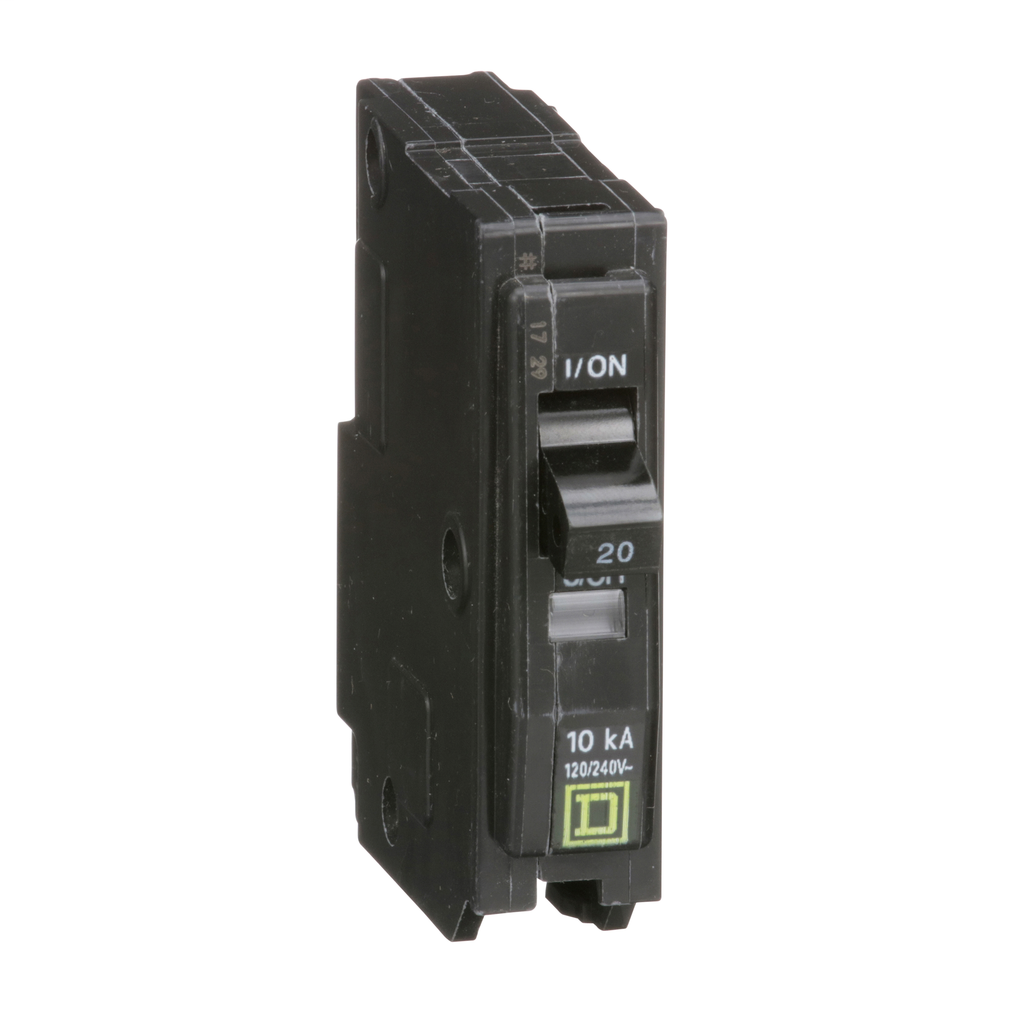Square D QO120 120/240 Volt 20 Amp Plug-On Miniature Circuit Breaker Square D QO120 120/240 Volt 20 Amp Plug-On Miniature Circuit Breaker