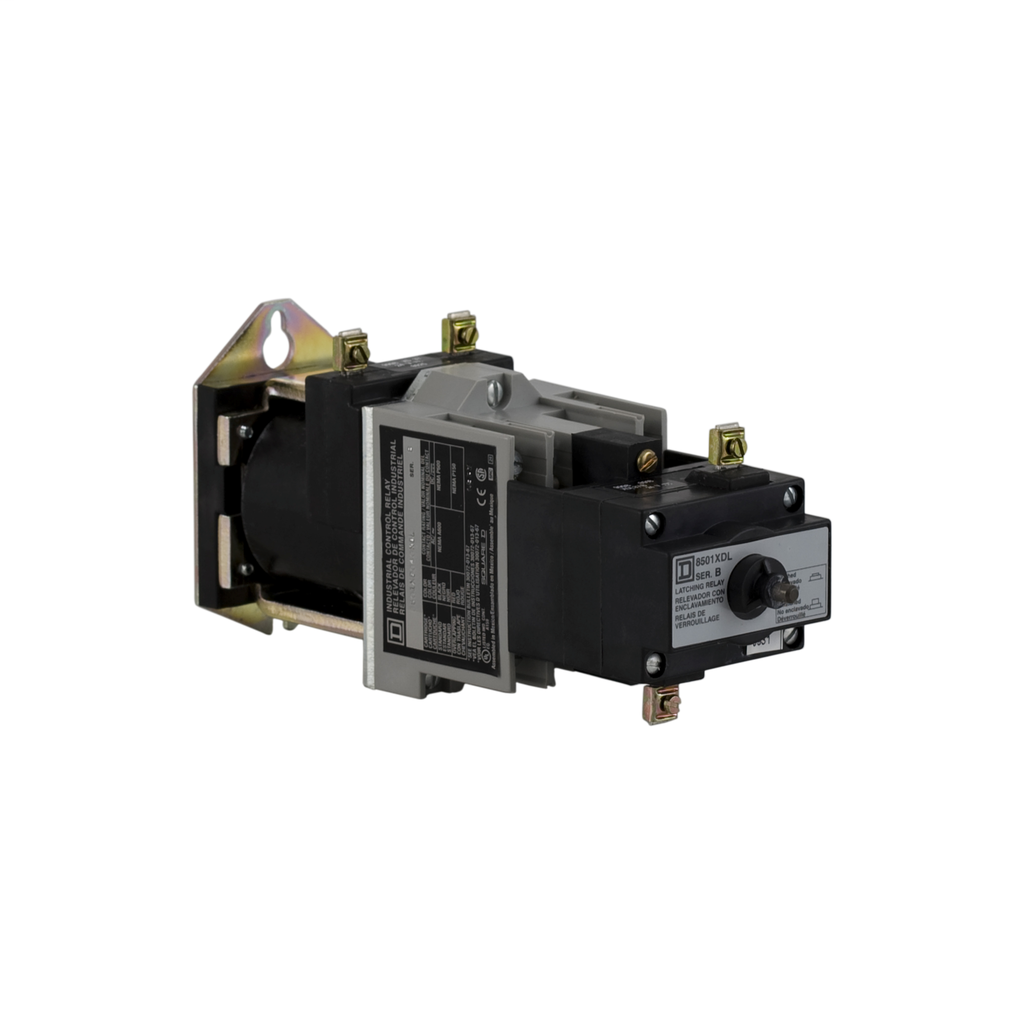 Square D 8501XDO40XDLV53 24 VDC 10/5 Amp 4-Pole 4NO Panel Mount DC Operated/Mechanically Latched Latching Relay Product image for Square D 8501XDO40XDLV53 24 VDC 10/5 Amp 4-Pole 4NO Panel Mount DC Operated/Mechanically Latched Latching Relay