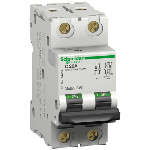 Product image for Square D MG17443 2-Pole 1.5 Amp 480 Star/277 Volt Thermal Magnetic Supplementary Protector