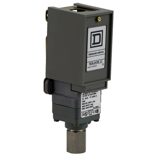 Product image for Square D 9012GRG6 480 VAC SPDT 2-Circuit 5 to 250 PSIG Non-Adjustable Differential Pressure Switch