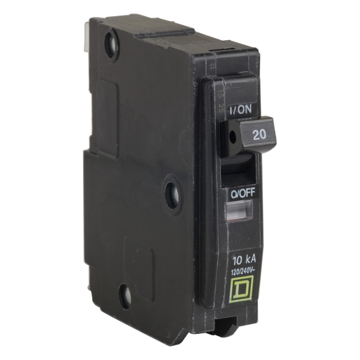 Product image for Square D QO125HID 1-Pole 25 Amp 120/240 Volt Plug-On Thermal Magnetic Miniature Circuit Breaker