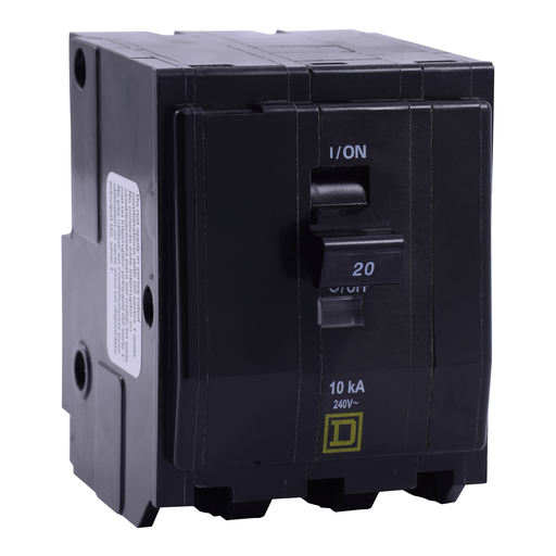 Product image for Square D QO325HID 3-Pole 25 Amp 240 Volt Plug-On Miniature Circuit Breaker