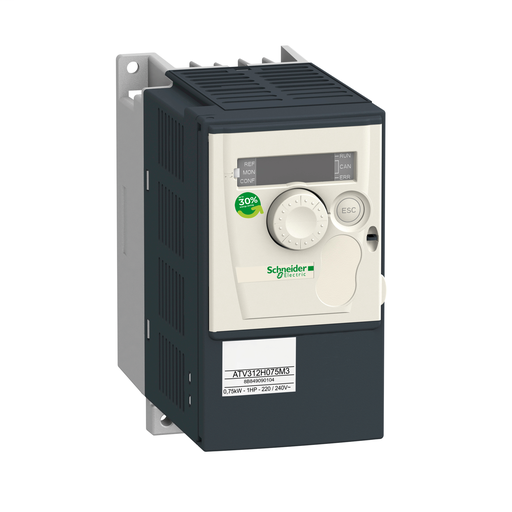 Product image for Square D ATV312H075M3 240 VAC 1 Hp 3-Phase Open Type Variable Speed Drive