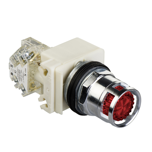 Square D 9001K3L1R 30 mm Red Body Metal Bezel Momentary Full Guarded Round Illuminated Push Button Operator Product image for Square D 9001K3L1R 30 mm Red Body Metal Bezel Momentary Full Guarded Round Illuminated Push Button Operator