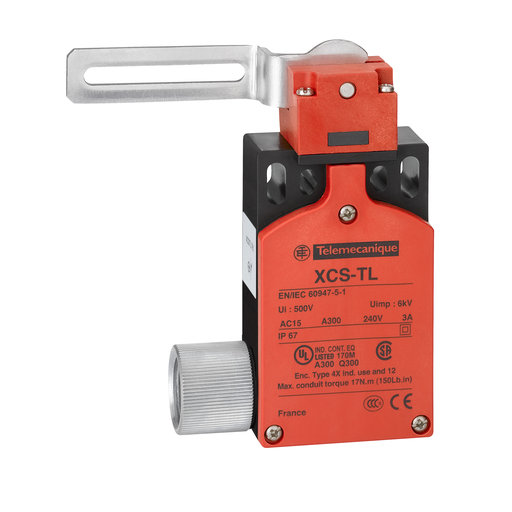 Product image for Square D XCSTL793 2.05 x 1.18 x 4.27 Inch 240 VAC 10 Amp 1NO 2NC Plastic Enclosure Safety Interlock Switch