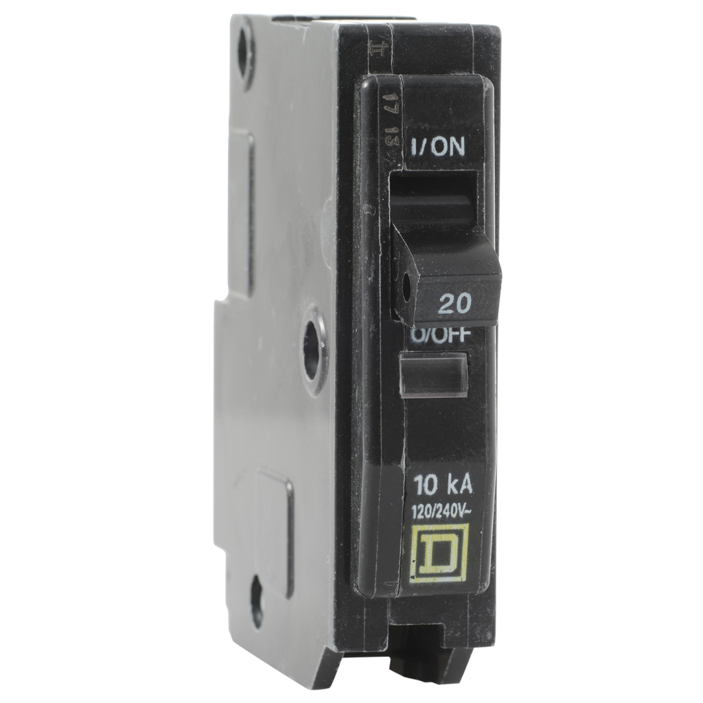 Square D QO120 120/240 Volt 20 Amp PlugOn Miniature Circuit Breaker