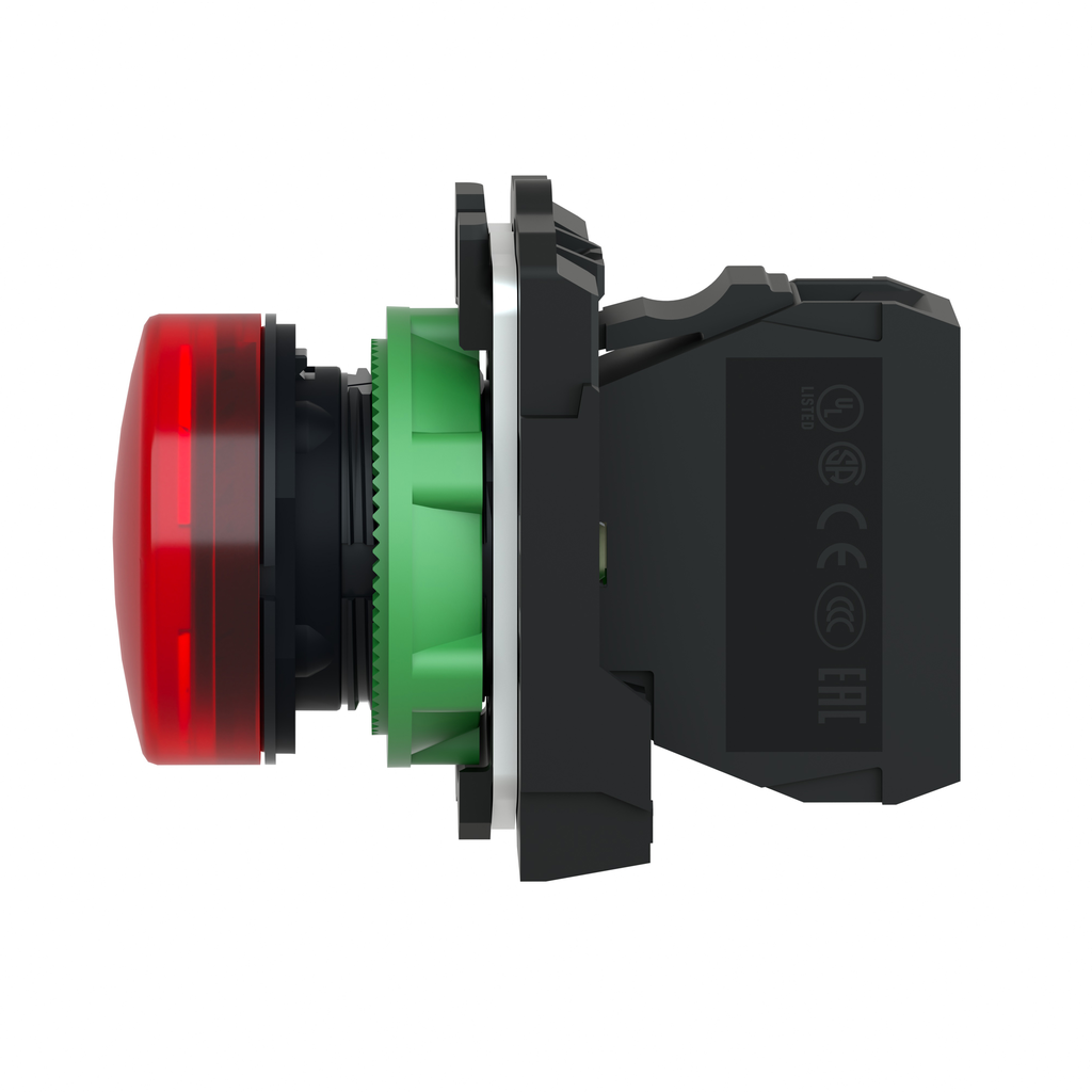 Square D XB5AVG4 22 mm 120 VAC 14 mA Red Round Pilot Light with LED