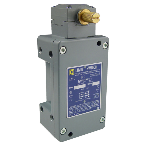 Product image for Square D 9007CR61N2 600 VAC 10 Amp 2NO 2NC Rotary Lever Arm Plug-In Heavy Duty Limit Switch