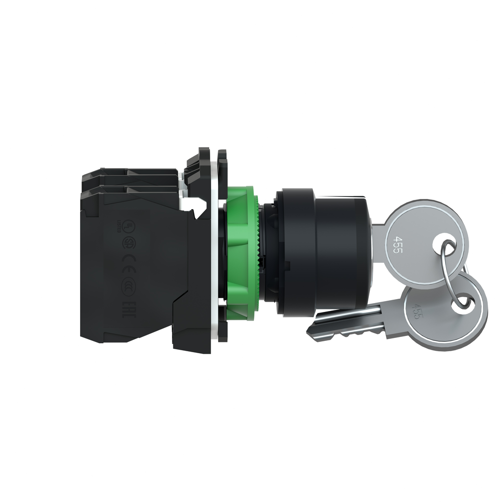 Square D XB5AG03 22 mm 1.2 Amp 600 VAC 2NO 3Position Maintained Round