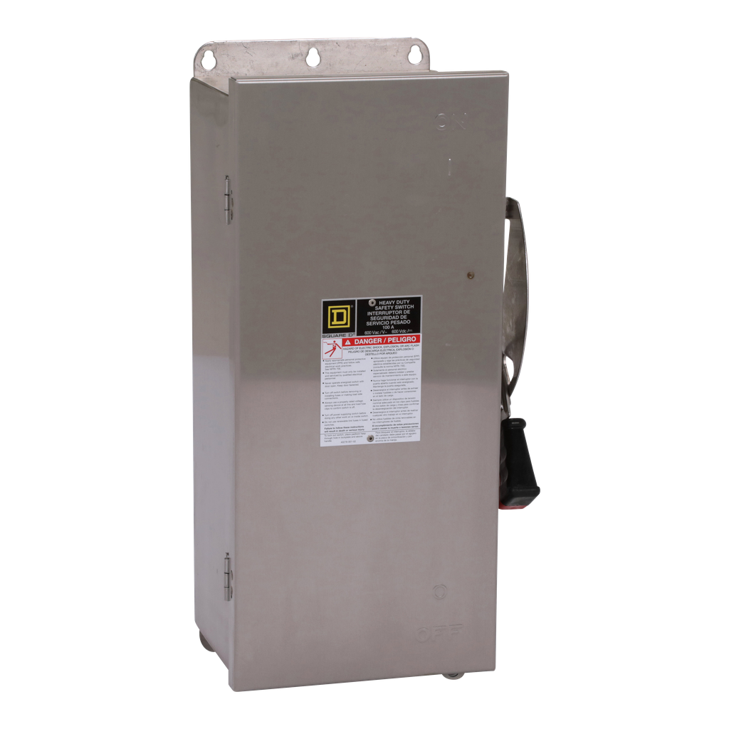 Square D HU363DSEI 600 VAC 100 Amp 3Pole NonFusible Heavy Duty Safety