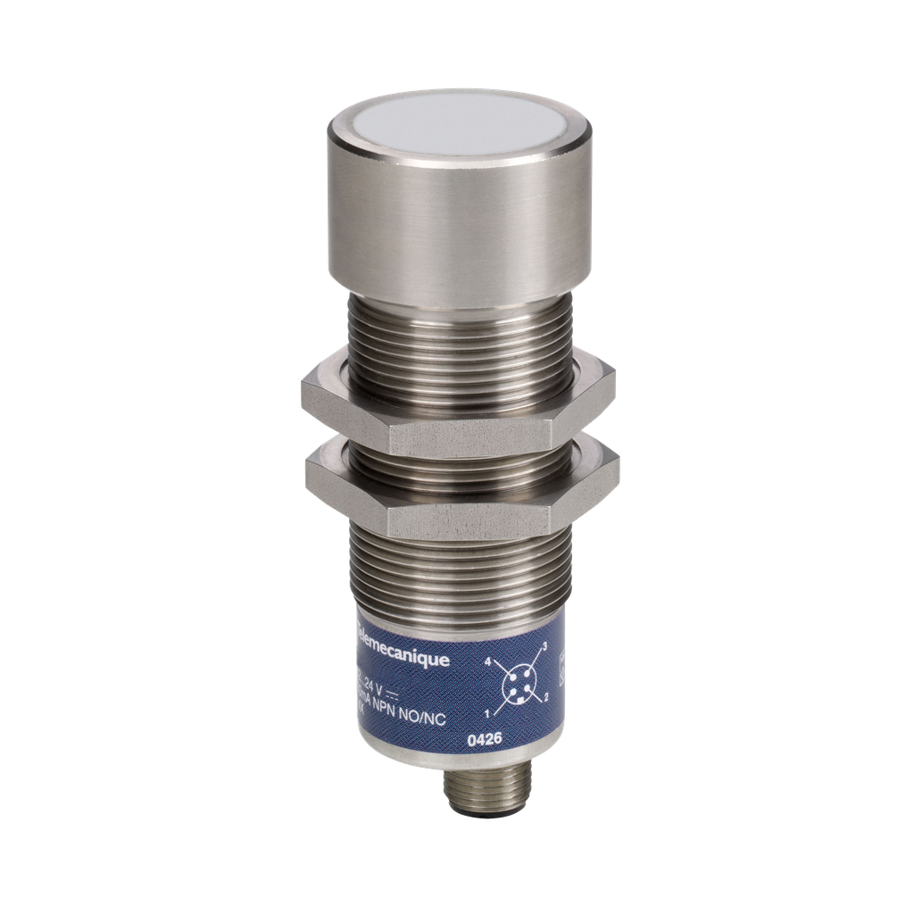 Mayer-Hyde Park, ultrasonic sensor cylindrical M30, dual level Sn1m, NO, 12...24 VDC, M12-1