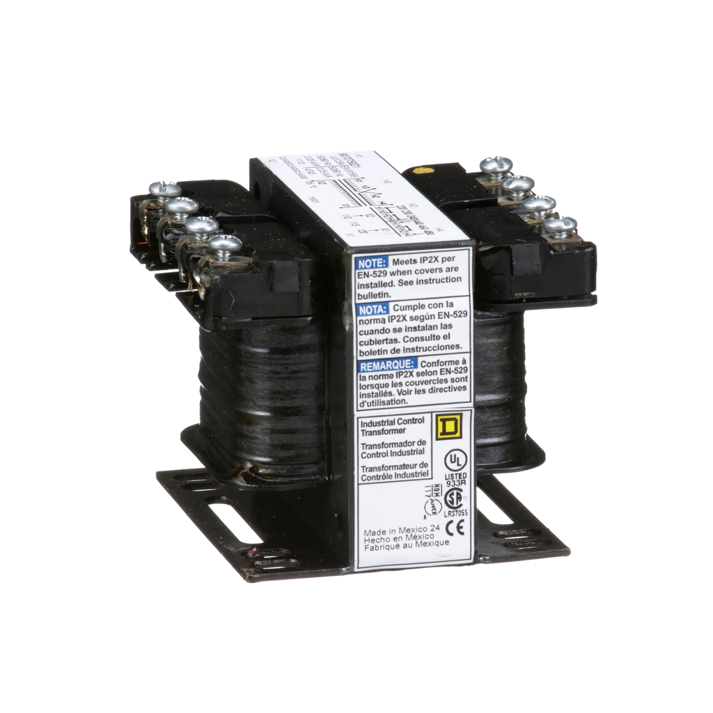 Industrial control transformer, Type T, 1 phase, 50VA, 240x480V primary
