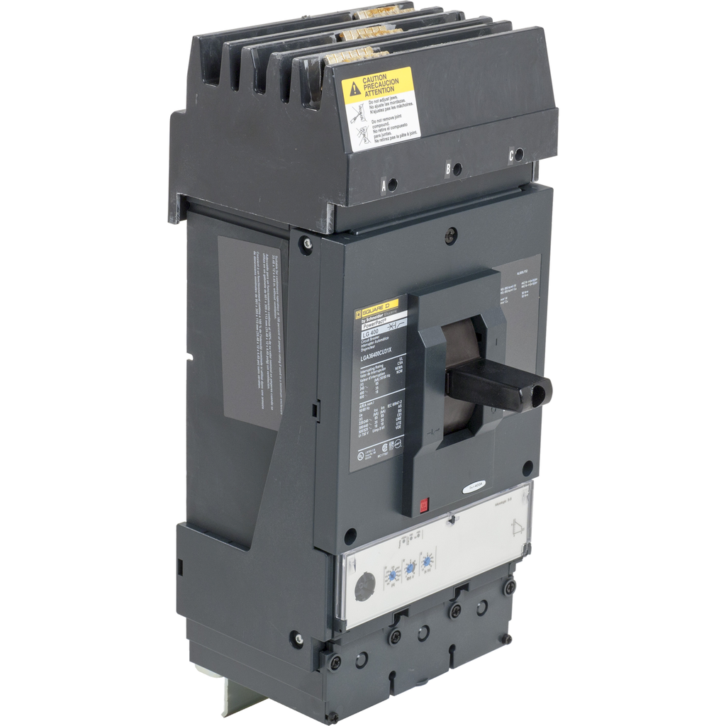 Circuit breaker, PowerPact L, 400A, 3 pole, 600VAC, 100kA, ILine