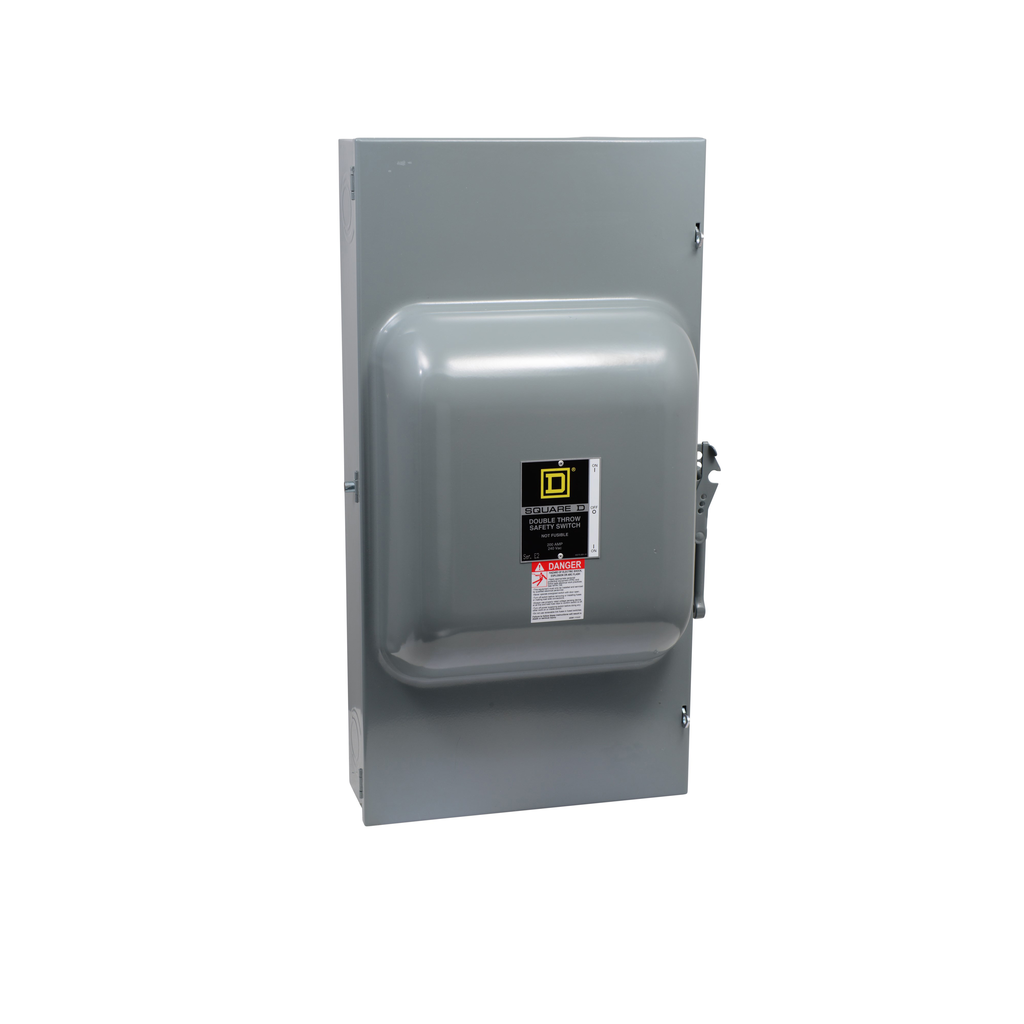 Safety switch, double throw, non fusible, 200A, 240V, 2 poles, 15 hp