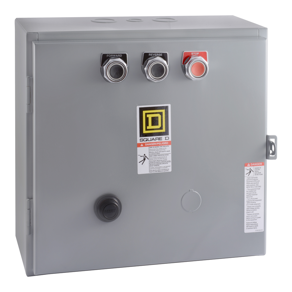 Product image for Square D 8736SDG2V03 220/240 VAC 45 Amp 25 Hp 3-Phase 3-Pole NEMA 1 Full Voltage Reversing Magnetic Starter