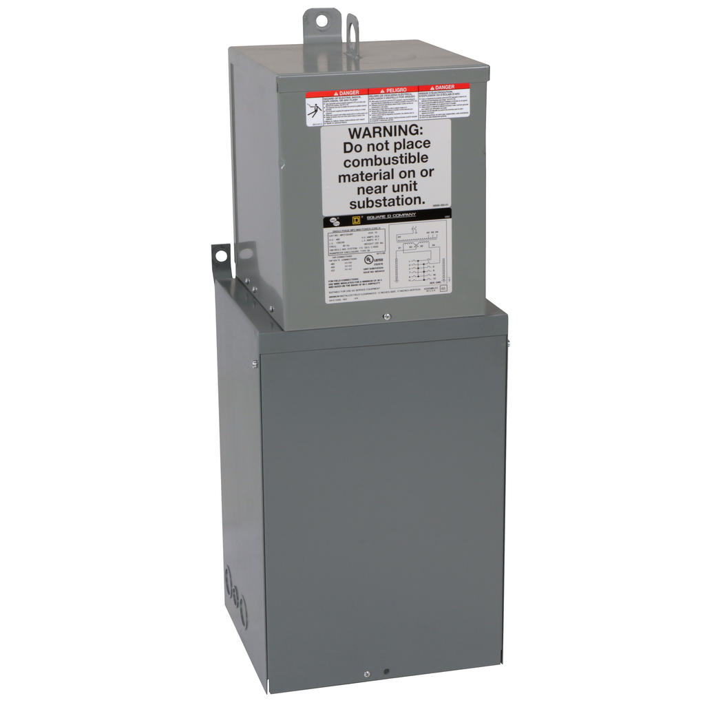 Mini Power Zone unit substation, plug on branch, 1 phase, 7.5kVA, 480V ...