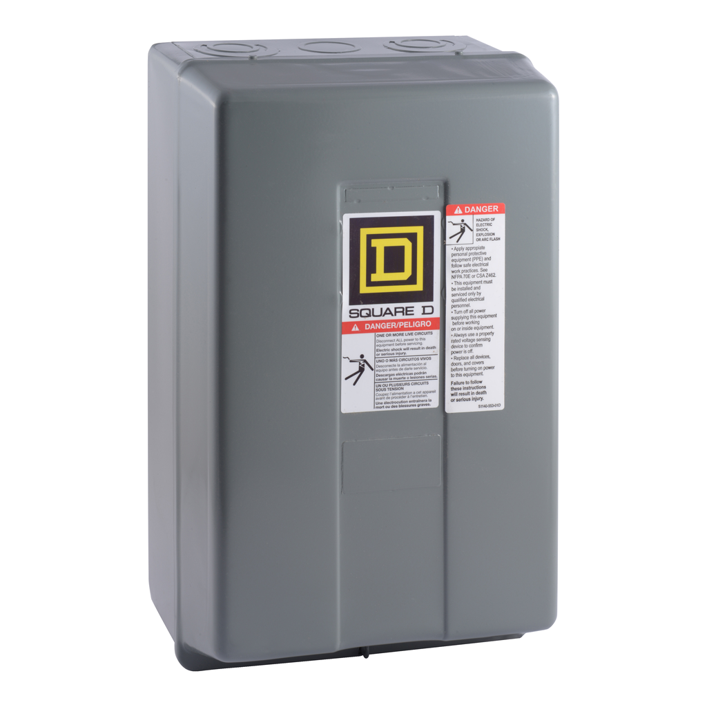 Mayer-Contactor, Type L, multipole lighting, electrically held, 30A, 3 pole, 600 V, 208 VAC 60 Hz coil, NEMA 1-1