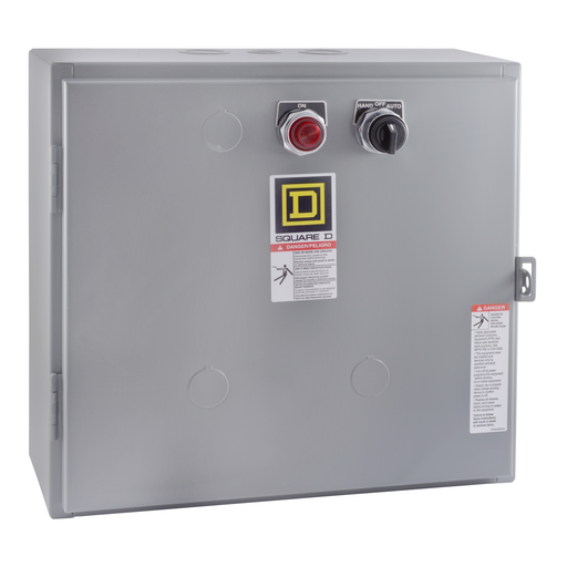 Mayer-Contactor, Type L, multipole lighting, electrically held, 30A, 2 pole, 600 V, 110/120 VAC 50/60 Hz coil, NEMA 1, +option-1