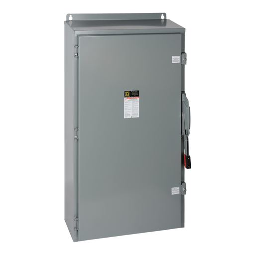 Safety switch, heavy duty, fusible, 400A, 3 wire, 3 poles, 250hp, 600VAC/DC, Type 12