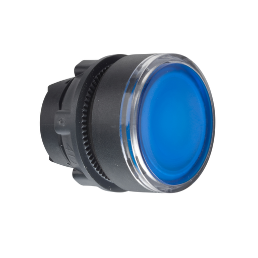 Head for illuminated push button, Harmony XB5, XB4, blue flush pushbutton Ø22 mm integral LED