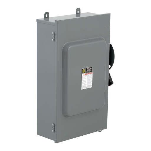 Product image for Square D H324A 240 VAC 200 Amp 3-Pole Class R Fusible Heavy Duty Safety Switch