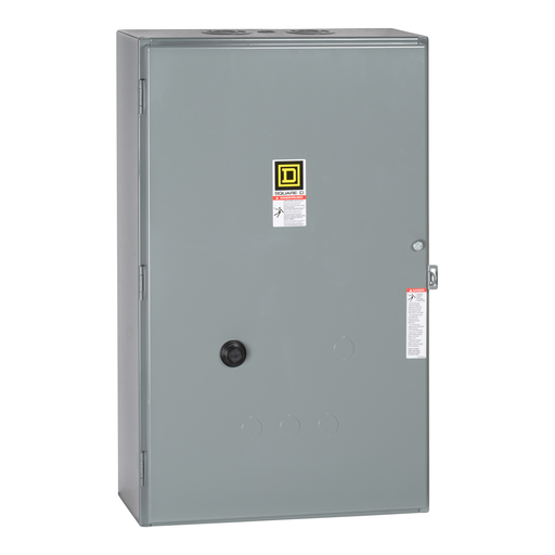 Mayer-NEMA Starter, Type S, reversing, horizontal, Size 3, 90A, 50 HP at 575 VAC, 5 kA SSCR, 3 phase, 3 pole, melting alloy overload, 120 VAC coil, NEMA 1-1