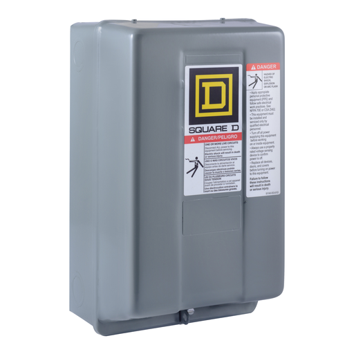 Mayer-Contactor, Type S, multipole lighting, electrically held, 30A, 2 pole, 277 VAC 60 Hz coil, NEMA 1-1