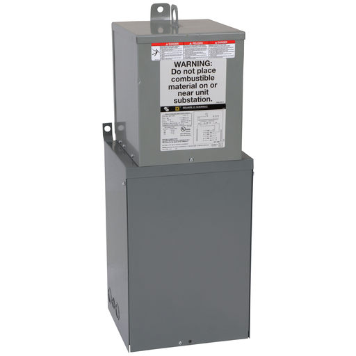 Product image for Square D MPZ15S40F 480 Volt Primary 15 kVa 1-Phase 24-Circuit 24-Space NEMA 3R Mini Unit Substation