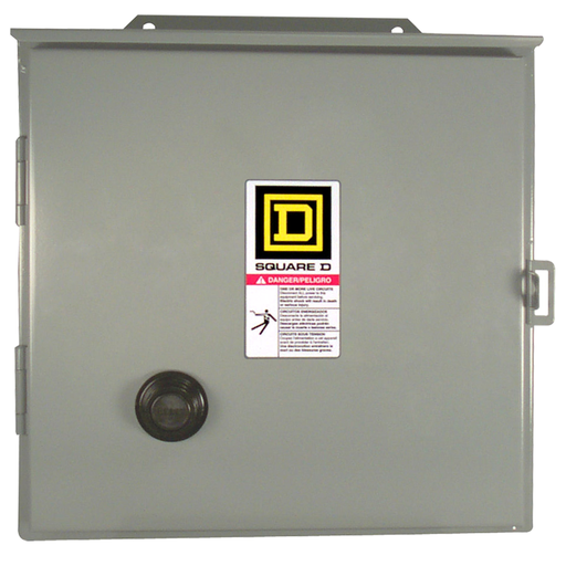Mayer-NEMA Starter, Type S, reversing, horizontal, Size 0, 18A, 5 HP at 575 VAC, 5 kA SSCR, 3 phase, 3 pole, melting alloy overload, 120 VAC coil, NEMA 12-1