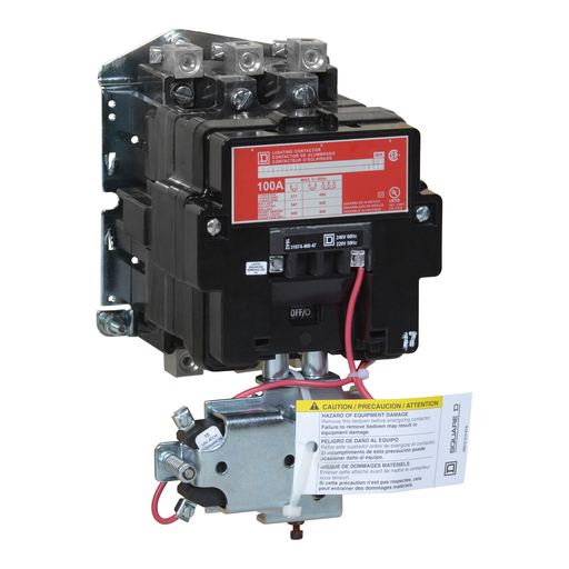Mayer-Contactor, Type S, multipole lighting, mechanically held, 100A, 3 pole, 277VAC 60Hz coil, open style-1