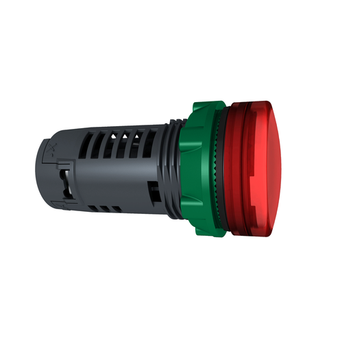 Mayer-Monolithic pilot light, Harmony XB5, grey plastic, red, 22mm, universal LED, plain lens, 110…120V AC-1