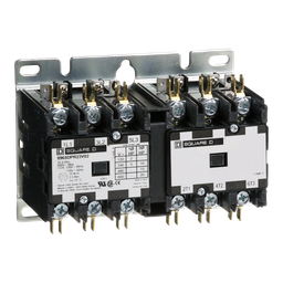 Square D 8965DPR23V02 110/120 VAC 25 Amp Polyphase 3-Pole Open Type Reversing Definite Purpose Hoist Contactor